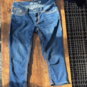 Seven7 Women's Dark Blue Ankle Jeans